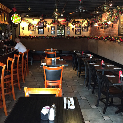 Interior, tables and chairs in a row