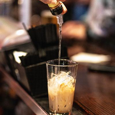Bar action shots, drink pouring.