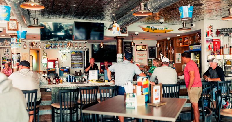 Guests enjoying drinks