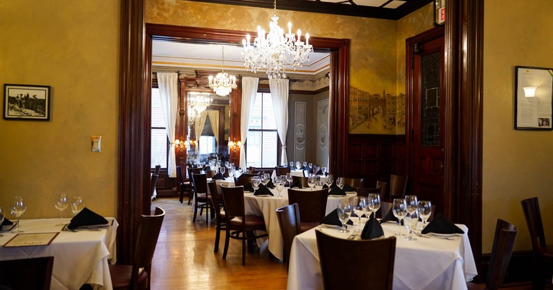 Spacious interior, dining area