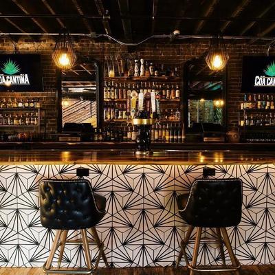 Interior, bar counter and chairs