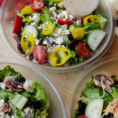 Greek Salad, West Michigan’s Best salad, and Salad 54.