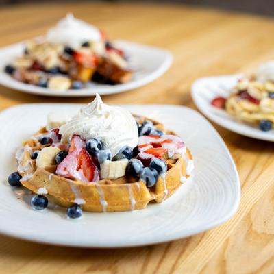 Red white and blue waffles.