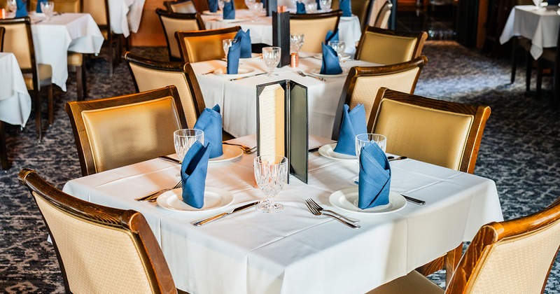 Set dining tables, close up