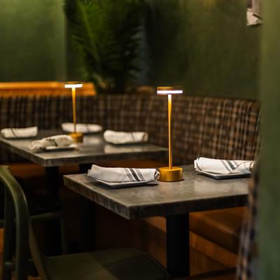 Dining area, banquette seating.