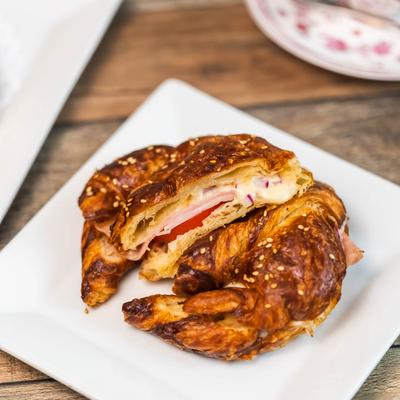 Cheese and ham croissant.