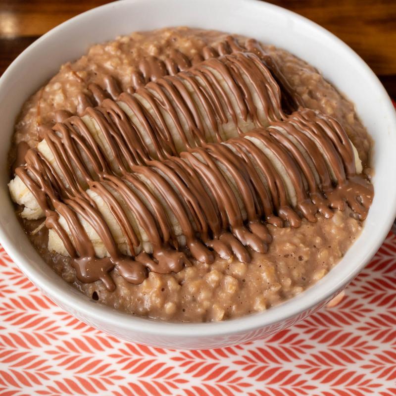 Melted Belgian Chocolate with Fresh bananas photo