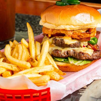 Cowboy Burger and fries