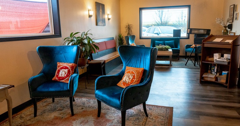 Interior, two sofas with pillows