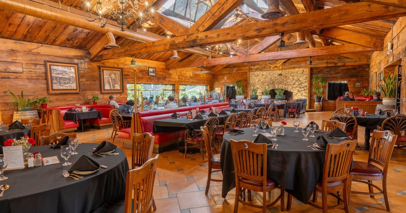 Dining area, set tables ready for guests
