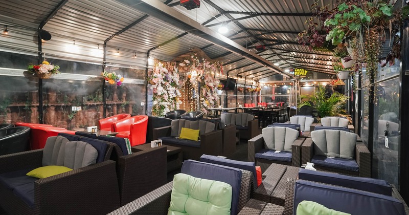 Seating area with armchairs