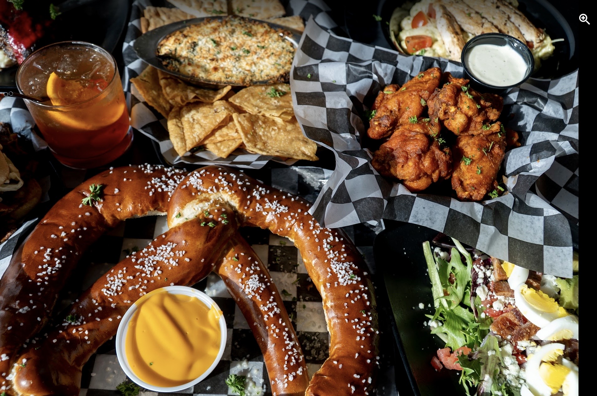 Various appetizers served on the table