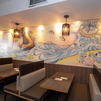 Interior, dining area.