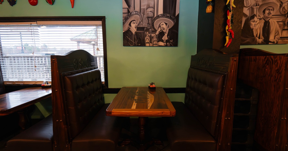 Seating booth made out of wood