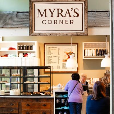Guests at the serving counter.