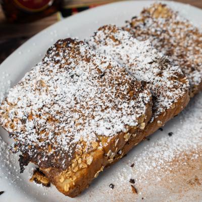 French Toast topped with powdered sugar.
