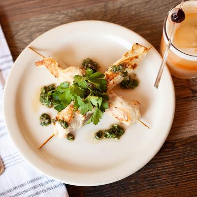 Happy Hour Chicken Skewers.