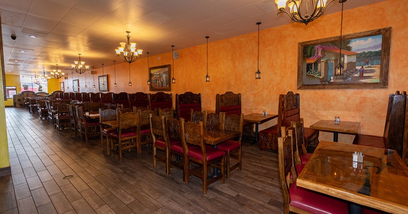 Restaurant interior, seating area