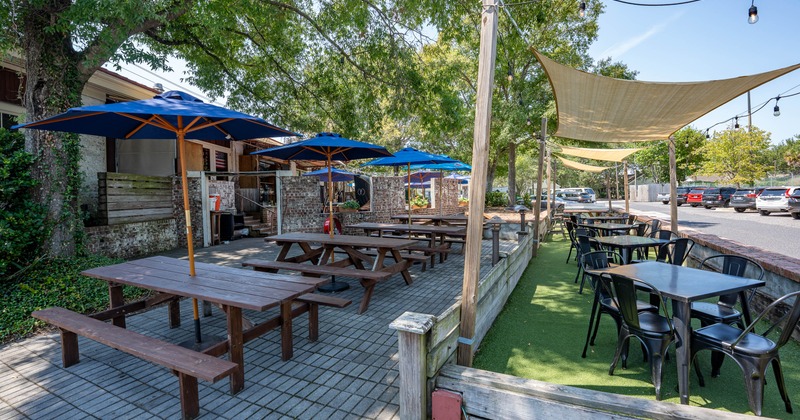 Exterior, picnic tables on the outside