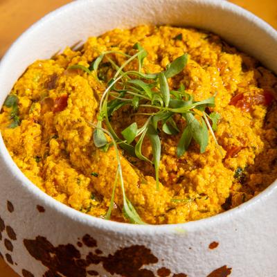 Homemade scrambled paneer and carom seed.