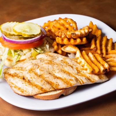 grilled tenderloin, fresh never frozen sliced in house and served with a side.