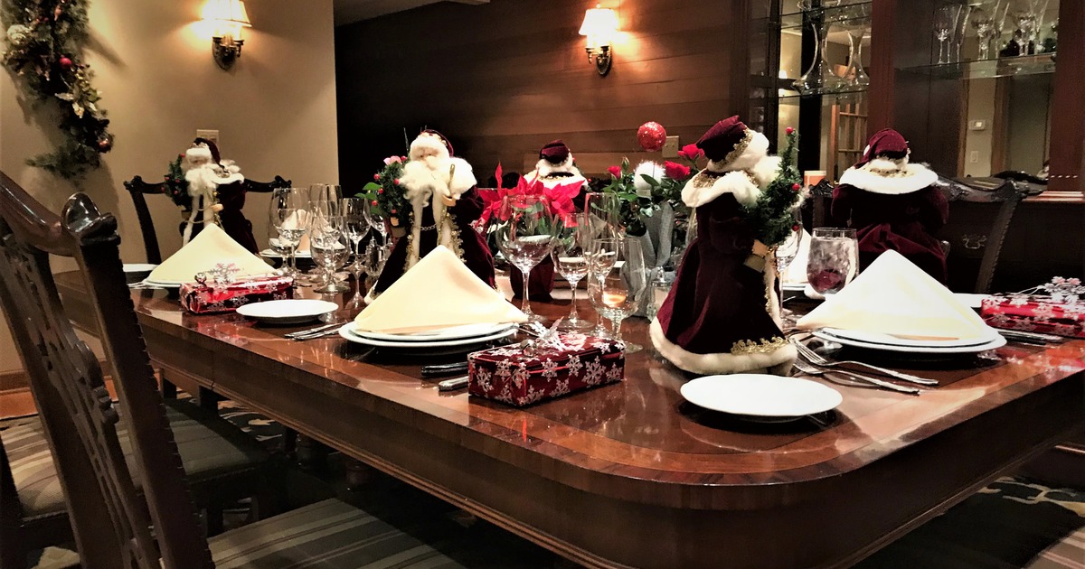 Dining table with Christmas theme setting