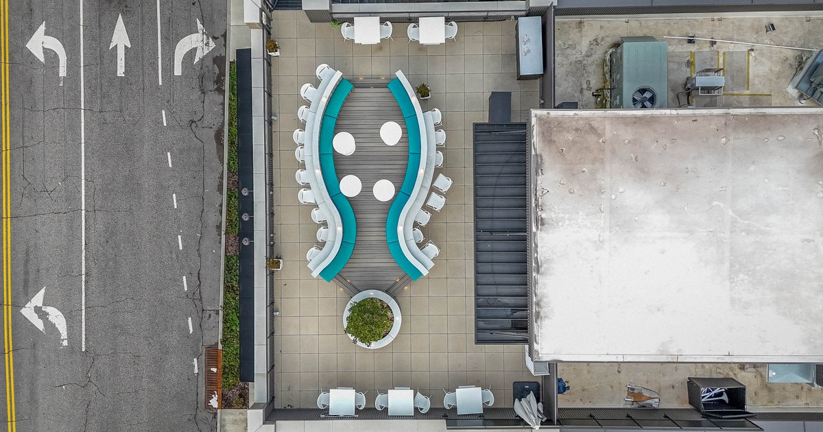 Overhead view of the rooftop