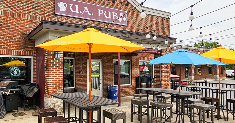 Restaurant exterior, patio by the entrance