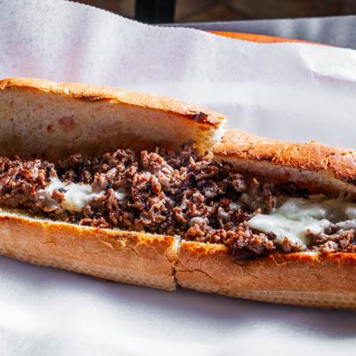 Philly cheesesteak sandwich.