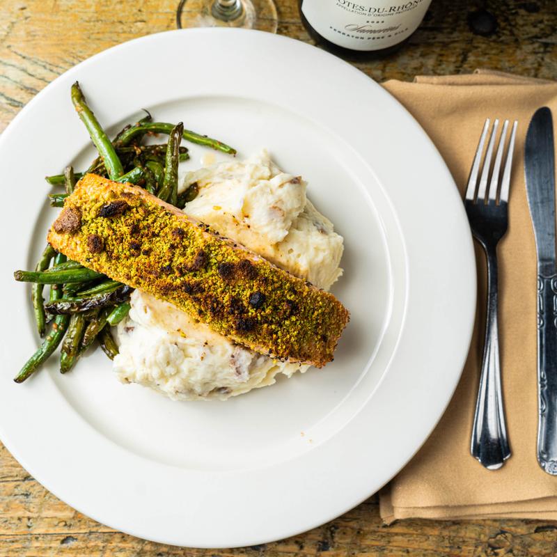 menu item 8 of 10, Pistachio Crusted Salmon