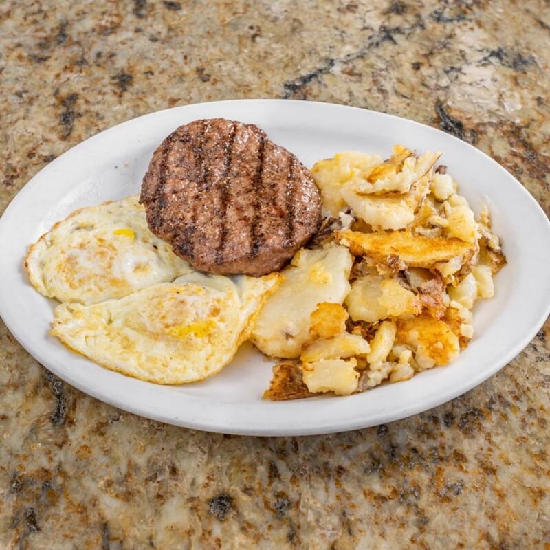 Burger Patty & Eggs photo