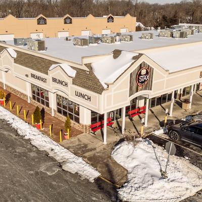 Exterior, aerial view.