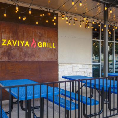 Exterior, covered patio, seating area.