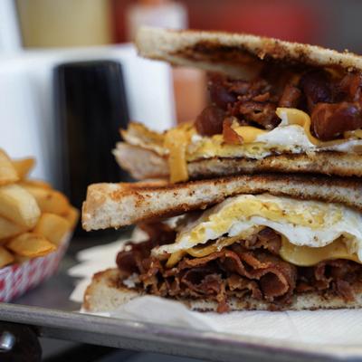 bacon egg and cheese sandwich.