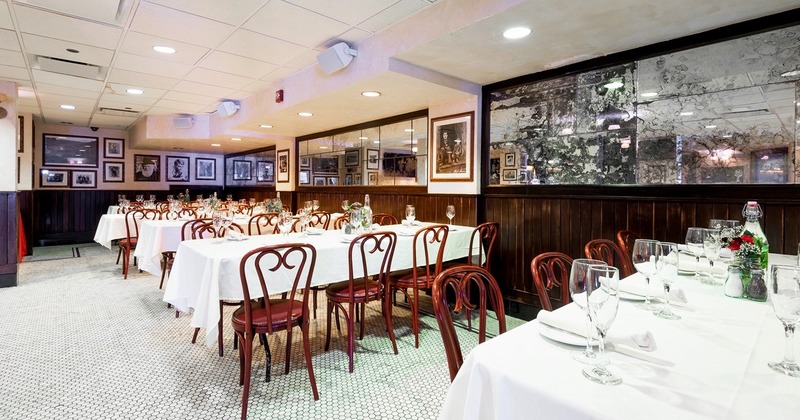 Interior, tables set for customers