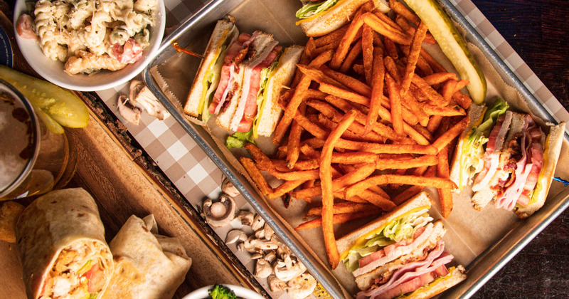 Club sandwiches and fries