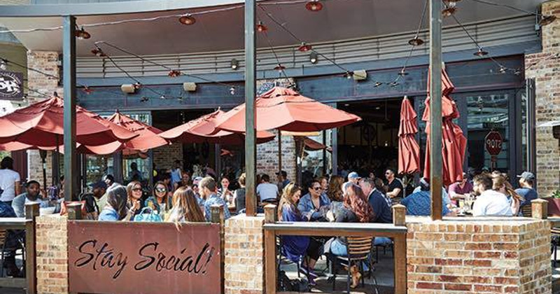 Customers in patio area