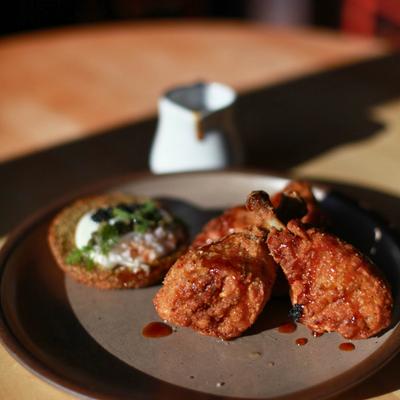 Served crispy potatoes.