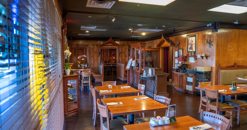 Interior, tables in the dining area