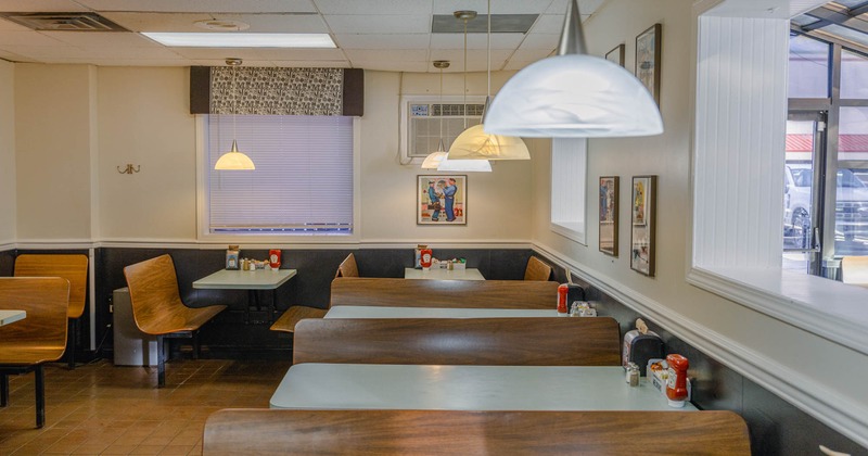 Interior, booth seating area