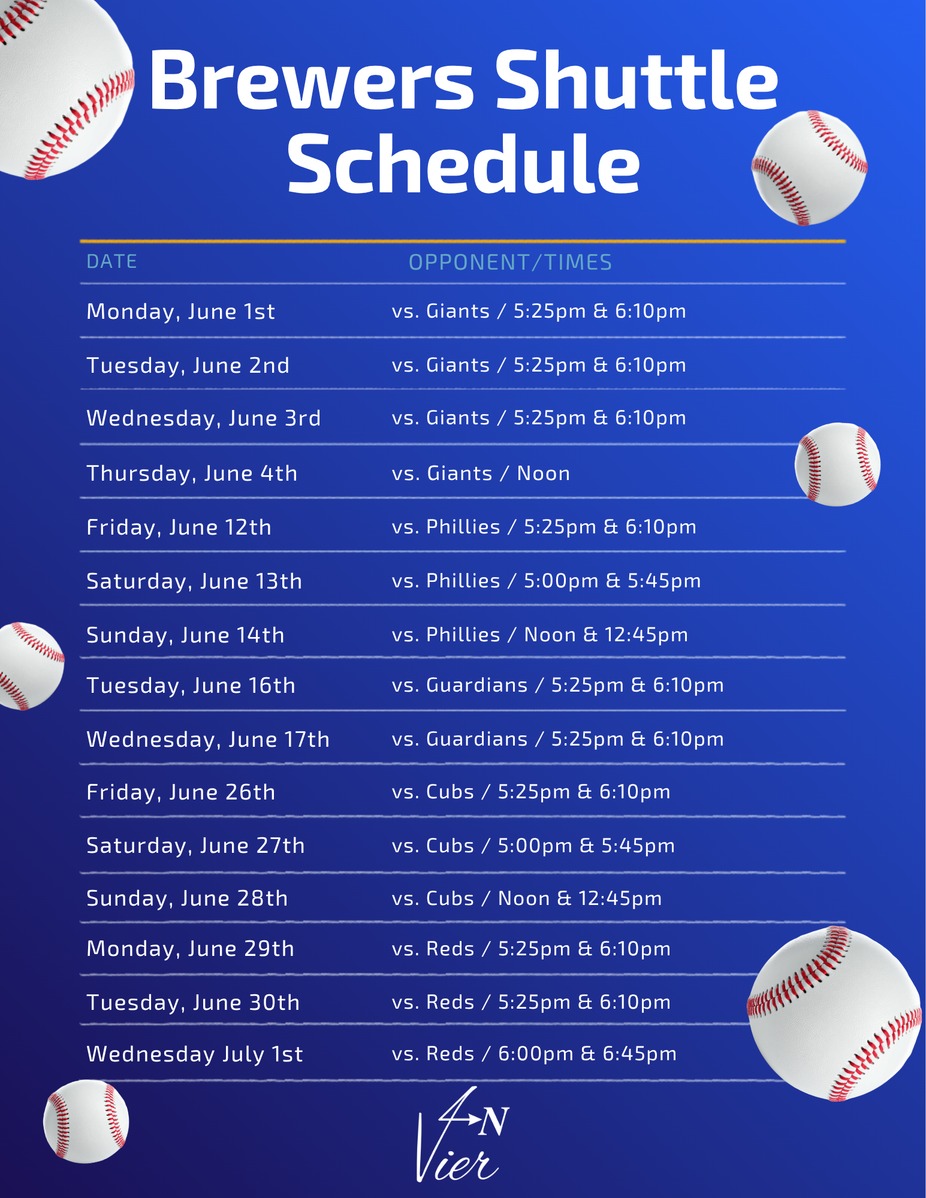 Brewers Shuttle Schedule event photo