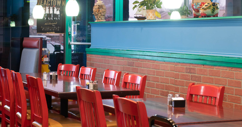 Interior, guest tables and chairs