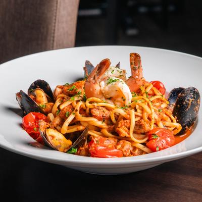 Linguine marinara seafood.