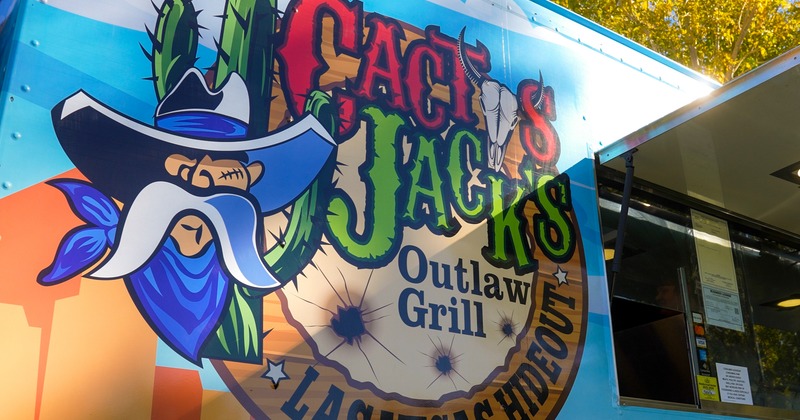 Cactus Jack's Outlaw Grill food truck with vibrant desert-themed design