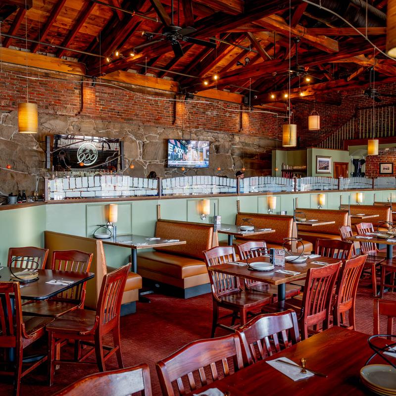 Interior, dining booths and tables ready for guests