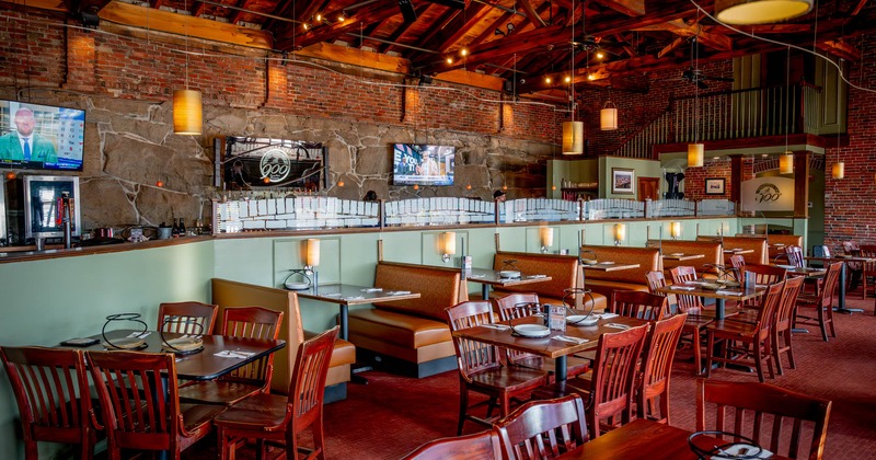 Interior, dining booths and tables ready for guests