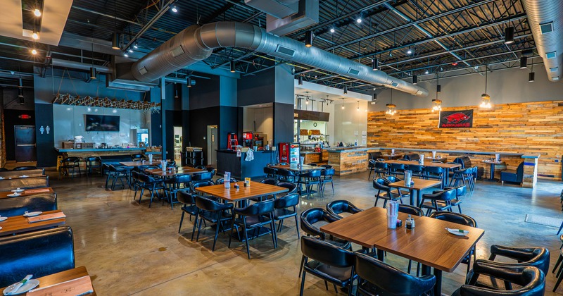 Interior, wide shot of dining area