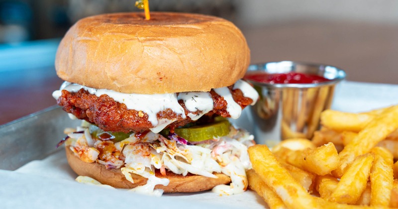 Nashville Hot Chicken sandwich and fries