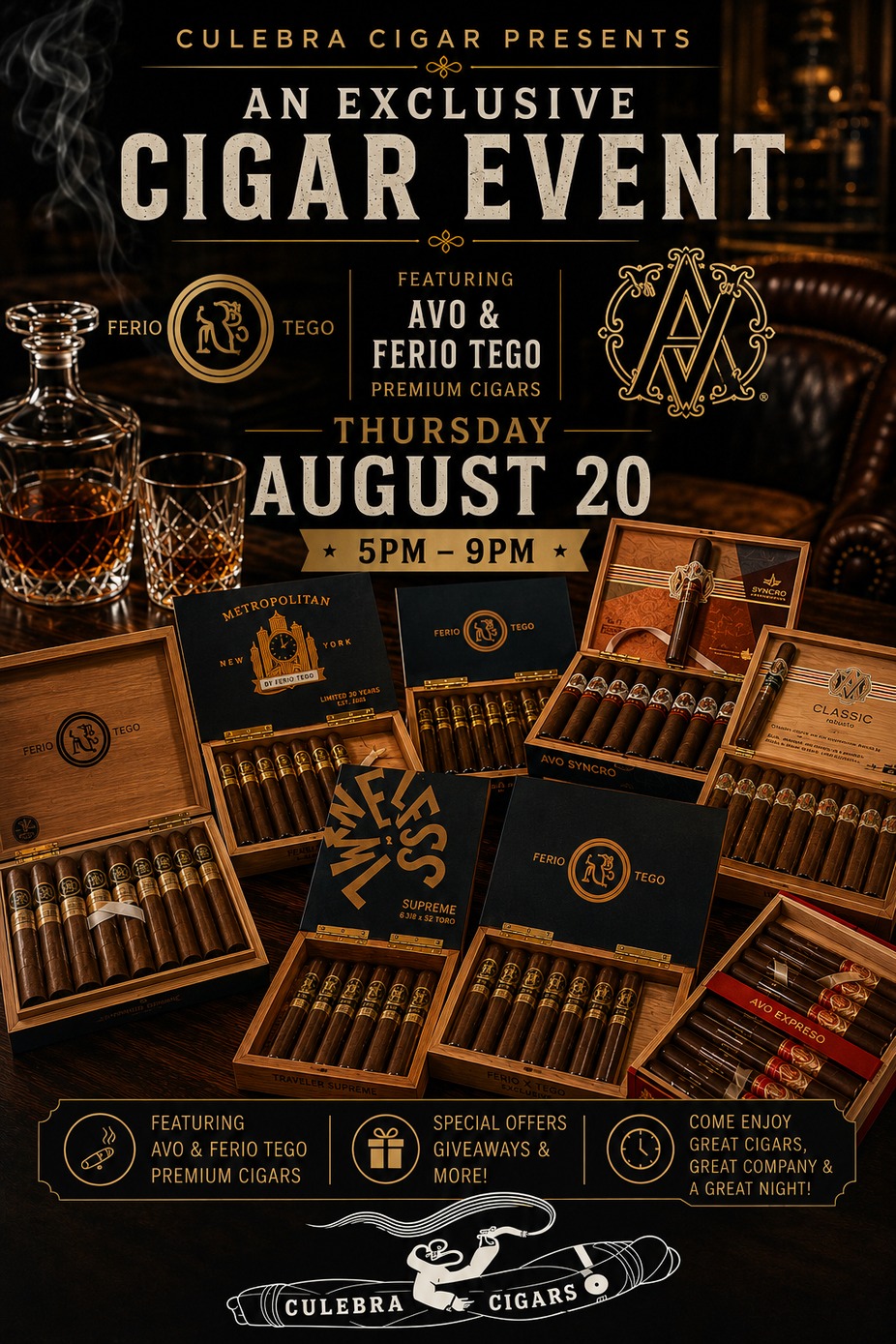 Culebra Cigars hosts Avo/Ferio Tego Night event photo