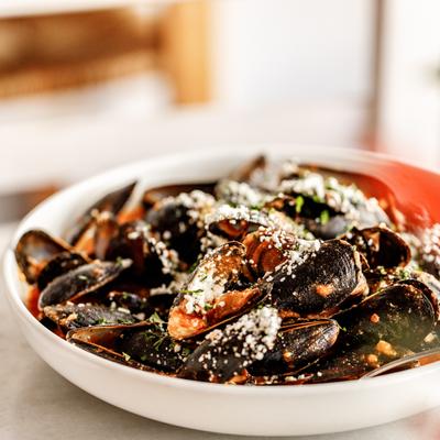 Mussels Saganaki.